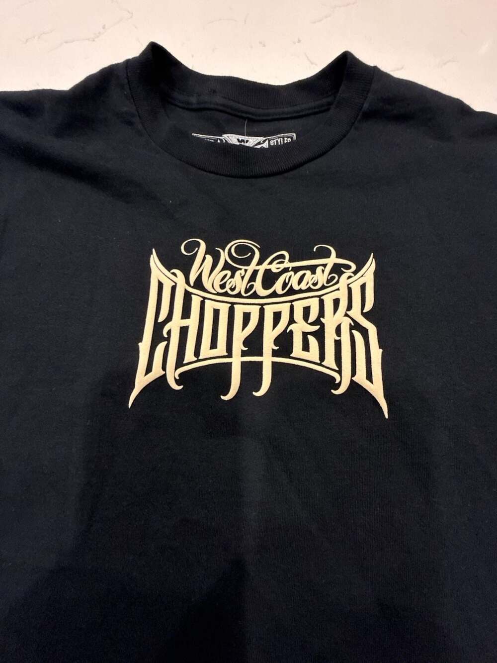 West Coast Choppers Graphic T-Shirt Black with Logo Print Size M
